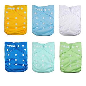 Lilbit Diaper Baby Cloth Diapers 6 PCS + 12 Inserts Adjustable Washable and Reusable Pocket Diapers for Baby (Sets 4)