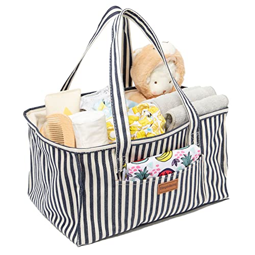 Simple Being Baby Diaper Caddy, Large Organizer Canvas Tote Bag for Boys and Girls, Newborn Caddie Car Travel (Blue) | The Storepaperoomates Retail Market - Fast Affordable Shopping