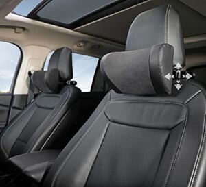 SiegenPro Car Seat Headrest Pillow Adjustable in 4 Directions Car Neck Pillow Memory Foam with Seat Back Hooks and Adjustable Headrest Phone Tablet Car Mount Holder