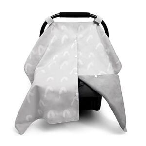 Car Seat Covers for Babies,2in1 Infant CarSeat Canopy Mom Nursing Cover,Newborn Breastfeeding Covers,Convenient Buttons Close-up(Grey)