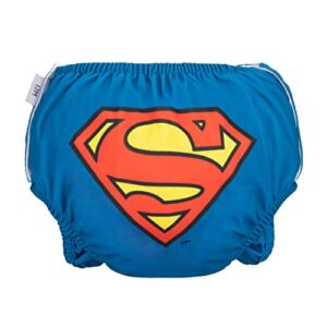 Simple Being Super Hero Adjustable Snap Reusable Swim Diaper, Double Gusset (Superman 24 Months)