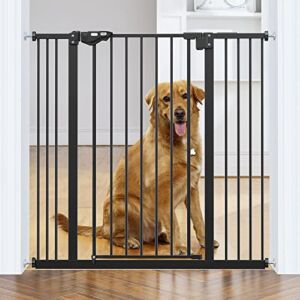 InnoTruth 36″ Extra Tall Baby Gate for Dogs, 29-39.6″ Wide Pet Gate for Dogs in The Stairs & Doorways, Auto Close Safety Gates for Toddler/Child, Easy Walk Thru Sturdy Wall Pressuse Mount, Black