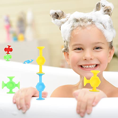 Suction Toys Bath Toy Set – 24 pcs Slicone Sucker Toys for Kids, Window Toys with Storage, Good for Autism/ADD/ADHD. (Medium) | The Storepaperoomates Retail Market - Fast Affordable Shopping