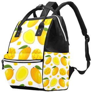 Mango Fruit Summer Yellow Diaper Bag Backpack Baby Nappy Changing Bags Multi Function Large Capacity Travel Bag