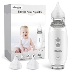 Nasal Aspirator for Baby, Electric Baby Nasal Aspirator with 2 Size of Nozzles, Baby Nose Sucker with 3 Suction Levels, Music & Light Soothing Function, Nose Snot Booger Mucus Sucker for Baby Toddlers
