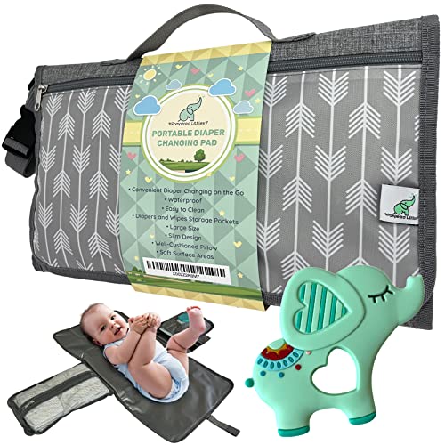 Pampered Littles Portable Changing Pad – Slim Clutch Style Diaper Bag Easy to Clean Soft Large Mat for Baby Big Storage Pockets Travel Friendly Covers Infant Toddler Includes Bonus Gift, Grey | The Storepaperoomates Retail Market - Fast Affordable Shopping