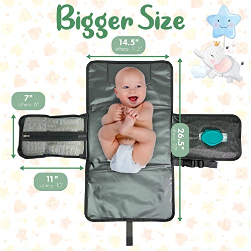 Pampered Littles Portable Changing Pad – Slim Clutch Style Diaper Bag Easy to Clean Soft Large Mat for Baby Big Storage Pockets Travel Friendly Covers Infant Toddler Includes Bonus Gift, Grey | The Storepaperoomates Retail Market - Fast Affordable Shopping