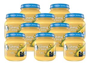 Gerber Natural for Baby 1st Foods Baby Food Jar, Corn Flavor, All Natural & Non-GMO Project Verified, Baby Food for Supported Sitters, 4-Ounce Glass Jar (Pack of 10)