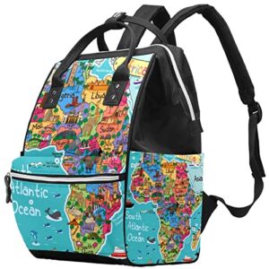 Africa Map Diaper Bag Backpack Baby Nappy Changing Bags Multi Function Large Capacity Travel Bag