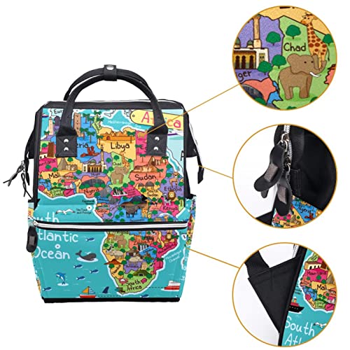 Africa Map Diaper Bag Backpack Baby Nappy Changing Bags Multi Function Large Capacity Travel Bag | The Storepaperoomates Retail Market - Fast Affordable Shopping