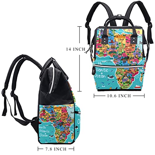 Africa Map Diaper Bag Backpack Baby Nappy Changing Bags Multi Function Large Capacity Travel Bag | The Storepaperoomates Retail Market - Fast Affordable Shopping