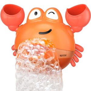 KINDIARY Bath Toy, Crab Bath Bubble Maker for Baby, Toddlers 1-3, Infants, Kids, Automatic Bubbles Machine Blower for Bathtub, Battery Operated