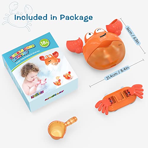 KINDIARY Bath Toy, Crab Bath Bubble Maker for Baby, Toddlers 1-3, Infants, Kids, Automatic Bubbles Machine Blower for Bathtub, Battery Operated | The Storepaperoomates Retail Market - Fast Affordable Shopping