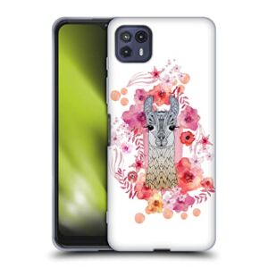 Head Case Designs Officially Licensed Monika Strigel Baby Llama Animals and Flowers Soft Gel Case Compatible with Motorola Moto G50 5G