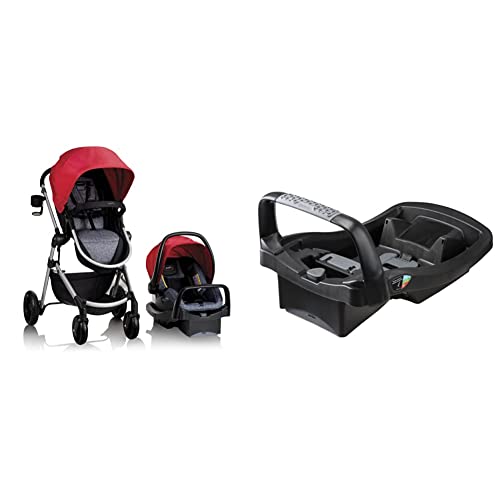 Evenflo Pivot Modular Travel System with SafeMax Car Seat and Two SafeMax Bases (Salsa Red) | The Storepaperoomates Retail Market - Fast Affordable Shopping