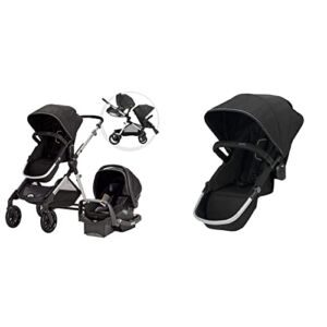 Evenflo Pivot Xpand Modular Travel System with SafeMax Infant Car Seat and Two Toddler Seats to Grow with Your Family (Stallion Black)