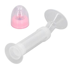 Syringe Breast Pump, Manual Breast Pump Soft Comfortable Lightweight Portable Pink Cover for Travel