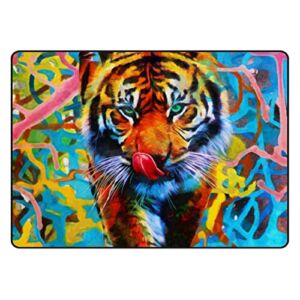 Crawling Indoor Carpet Play Mat Animal Colorful for Living Room Bedroom Educational Nursery Floor Mat Area Rug 60x39inch