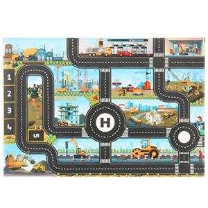 Gaweb Kids Game Play Mat Urban Construction Road Traffic Map Play Mat Rug 32X22 Inch Playmat Carpet for Children’s Bedroom A 1