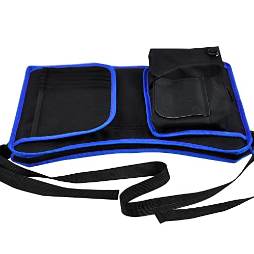 New Kids Travel Tray for Car Roadtrip, Fits in Airplane and Baby Carseats, Waterproof Top, Side Pockets & Bottle Holder, 16.9 x 12.6 Inches (Blue/Black) | The Storepaperoomates Retail Market - Fast Affordable Shopping