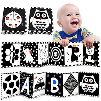 ZHQQ 2 Pack Black and White High Contrast Baby Sensory Toys Baby Soft Book for Early Education, Tummy Time Toys, Three-Dimensional Can Be Bitten and Tear Not Rotten Paper 0-3 Years Old | The Storepaperoomates Retail Market - Fast Affordable Shopping