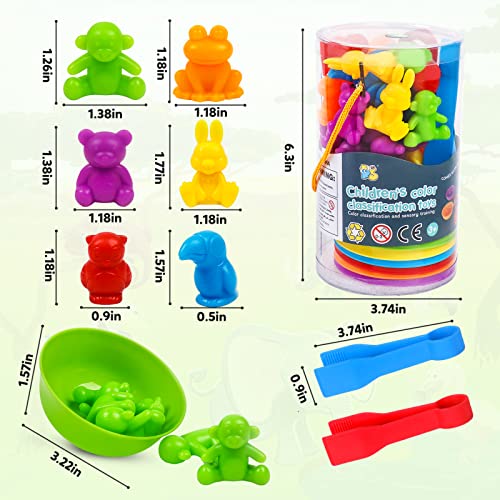 Counting Animal Matching Games Color Sorting Toys with Bowls Preschool Learning Activities for Math Educational Sensory Training Montessori STEM Toy Sets Gift for Toddlers Kids Boys Girls Ages 3 4 5 6 | The Storepaperoomates Retail Market - Fast Affordable Shopping