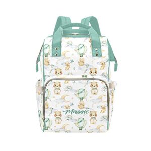 Bear Moon Butterfly Personalized Mommy Bag Custom Diaper Backpack Casual Daypack for Travel Girl Boy Children