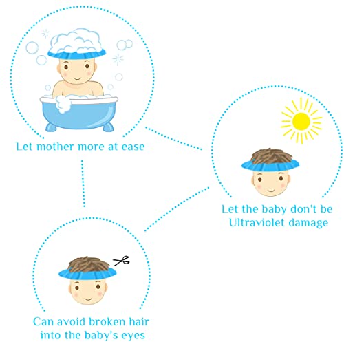 Baocuan Baby Shower Cap Waterproof Shampoo Bathing Protection Safe Bath Cap Soft Adjustable Visor Hat Protect Eyes Ears for Infants Toddler Kids Children (Blue) | The Storepaperoomates Retail Market - Fast Affordable Shopping