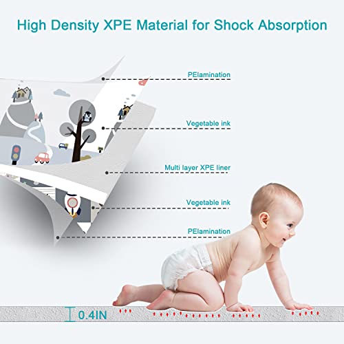 YOOVEE Foldable Baby Play Mat for Crawling, Extra Large Play Mat for Baby, Waterproof Non Toxic Anti-Slip Reversible Foam Playmat for Baby Toddlers Kids, 79″ x 71″ x 0.4″ | The Storepaperoomates Retail Market - Fast Affordable Shopping