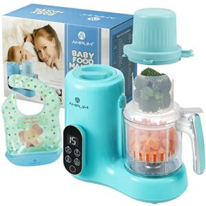 Amplim Baby Food Maker | Baby Food Processor | Baby Food Steamer | Baby Blender | Baby Puree Maker | 11-in-1 Baby Food Grinder Chopper Juicer Defroster Reheater Cooker Meal Station Bottle Warmer