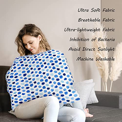 Entyle Baby Car Seat Covers – Car Seat Canopy for Boys Girls, Stretchy Breathable Nursing Breastfeeding Covers, Multifunctional Newborn Nursing Scarf, Infant Stroller/Shopping Cart Cover (Blue Dots) | The Storepaperoomates Retail Market - Fast Affordable Shopping