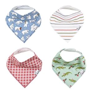 Baby Bandana Drool Bibs for Drooling and Teething 4 Pack Gift Set”Polar” by Copper Pearl