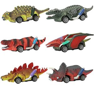 Dinosaur Toys for Kids Toddler Boy Toys, Monster Trucks Pull Back Cars Toys for 2+ Year Old Birthday Thanksgiving Christmas, 6 Pack