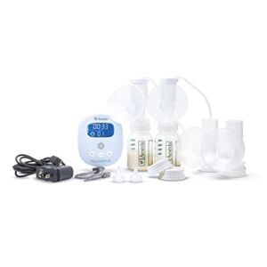 Ameda MYA Joy Plus Double Electric Rechargeable Breast Pump, Hospital Performance Breast Pump, Portable Breastpump, Quiet Breast Pump, White
