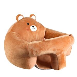 vocheer Baby Sofa Support Sitting Chair,Cute Cartoon Animal Baby Chair, Learning to Sit Cushion Seats for 6-16 Months,Brown Bear