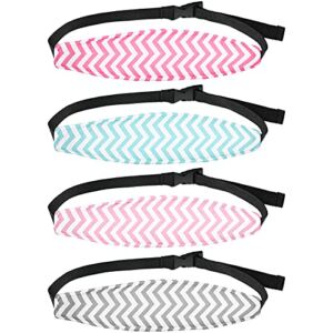 4 Pieces Baby Carseat Head Support for Toddler Band Strap Headrest Stroller Seat Sleeping Headrest Neck Relief Head Strap Headband for Kids Children Toddler Infant (Classic Pattern)