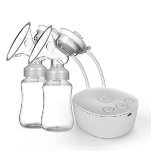 Breast Pump, Electric Double Breast Pump Nursing Breastfeeding Pump with 3 Modes & 9 Levels, Ultra-Quiet Pain Free Massaging Milk Pump for Travel Home