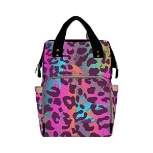 InterestPrint Colorful Animal Prints Large Diaper Bag for Baby Care Multipurpose Travel Backpack