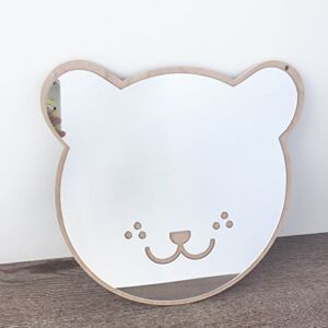 RIXET Shatterproof Mirror for Kids – Cute Bear Kids Mirror for Wall – Hanging/Stickable Baby Mirror for Wall – Unbreakable Acrylic Mirror for Kids
