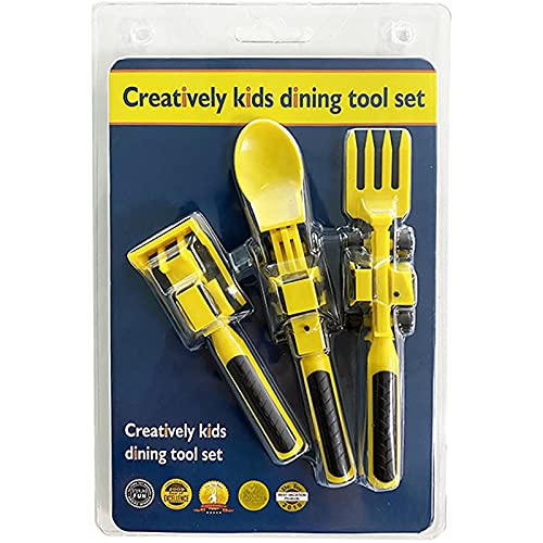 GONEBIN Creative Construction Themed Fork and Spoon for Toddlers and Young Children,Excavator Bulldozer Children’s Toy Tableware | The Storepaperoomates Retail Market - Fast Affordable Shopping