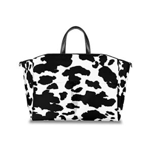 Animal Cow Print Diaper Bag Tote with Stroller Straps, Zebra Skin Large Capacity Baby Stroller Organizer Bag, Multi-Function Nappy Bag Travel Handbag