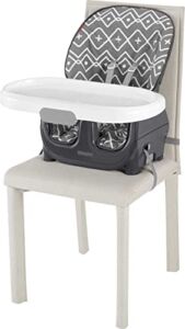 Fisher-Price Deluxe High Chair – Gray Tribal, Convertible Infant-to-Toddler Dining Chair and Booster seat with Easy Clean up Features