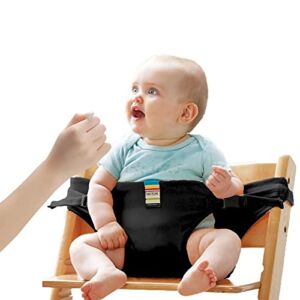 Lychee Harness Seat for High Chair Baby Feeding Safety Seat with Strap, Toddler Booster Harness Belt Portable Dining Seat Strap for Travel Home Restaurant Shopping (Black)