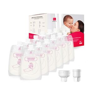 Horigen Breast Milk Storing Bags, Set of 30 Count (6 Ounce), for Directly Pumping to Breastmilk Storage Bag, Equipped with Standard Mouth Adapter & Wide Mouth Adapter