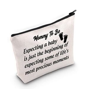Mommy To Be Makeup Bag New Mom Gift Expecting a Baby Is Precious Moment Cosmetic Bag Pregnancy Announcement Gift (expecting a baby bag)
