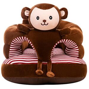 Baby Support Seat, Cute Baby Sofa Chair for Sitting Up, Comfy Plush Infant Seats (Monkey,W17.5″ x H17.5″)