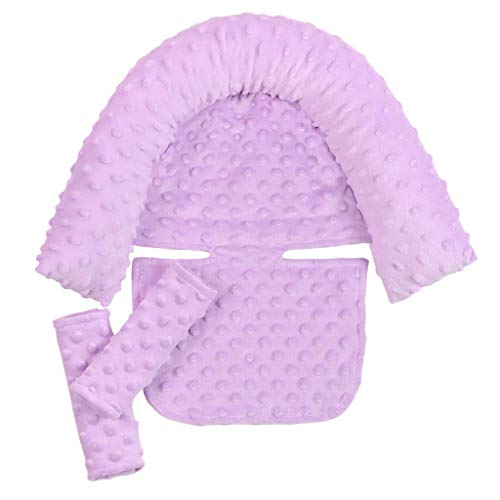 Reicety Baby Head Support Pillow for Car Seat,for 0-6 Months Infant Headrest with Matching Seat Belt Strap Covers,Newborn Lounger Pillow for Sleeping Babies Bed Mattress Cribs Neck Protection,Purple) | The Storepaperoomates Retail Market - Fast Affordable Shopping