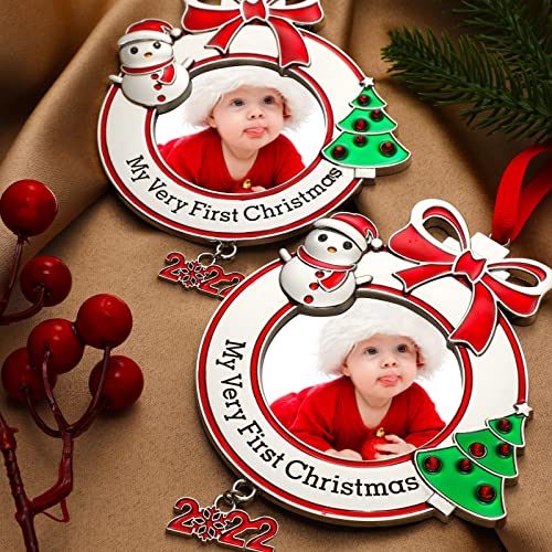 Baby’s First Christmas Photo Ornament 2022 My Very First Christmas Photo Frame Xmas Baby’s 1st Keepsake Picture Ornaments for Newborn Baby Hanging Christmas Tree Decor for Holiday (Round, 1 Piece) | The Storepaperoomates Retail Market - Fast Affordable Shopping