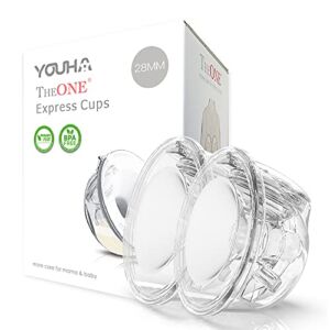 YOUHA Closed System Breast Milk Collection Cups, Pump with Your Clothes On, On The Go, Anywhere, Anytime!28MM