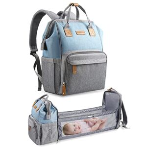 PandaEar Multi-Function Diaper Maternity Mommy Baby Travel Backpack Bag, Large Capacity (Blue)